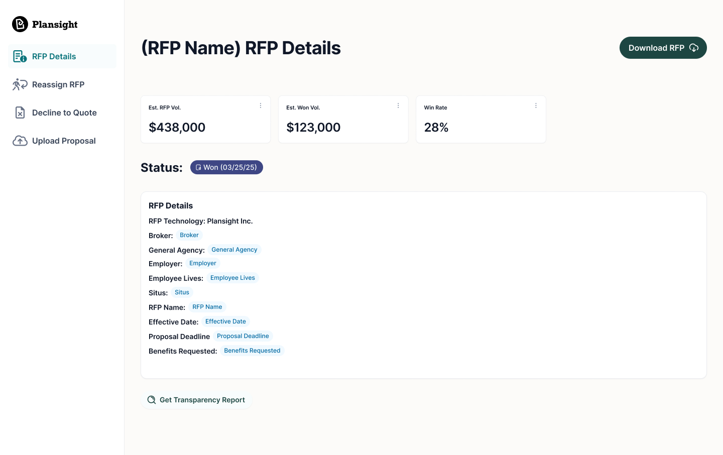 Dashboard mockup